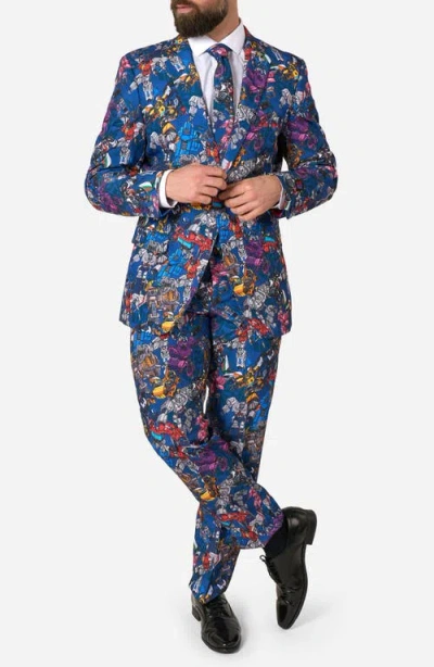 Opposuits X Transformers Slim Fit Two-piece Suit & Tie Set In Blue