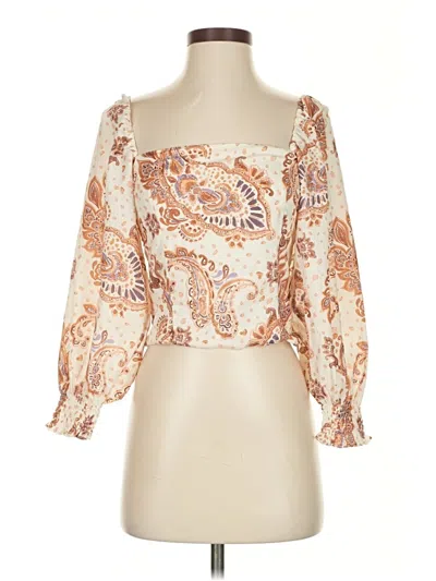 Pre-owned Opt 3/4 Sleeve Blouse In White