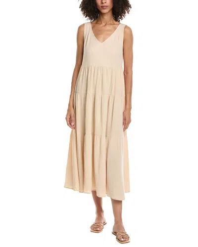 Opt Caara Vale Tiered Gauze Midi Dress In Brown