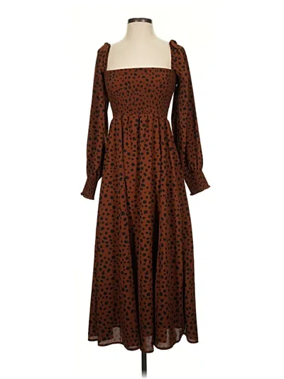 Pre-owned Opt Casual Dress In Brown