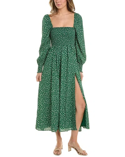 Opt O.p.t. Classic Smocked Maxi Dress In Green