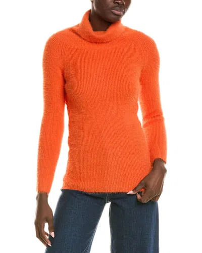 Opt Kourt Mishra Eyelash Sweater In Orange