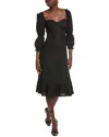 Opt O. P.t Kourtney Linen-blend Midi Dress In Black