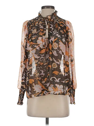 Pre-owned Opt Long Sleeve Blouse In Brown