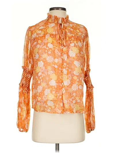 Opt Long Sleeve Blouse In Orange