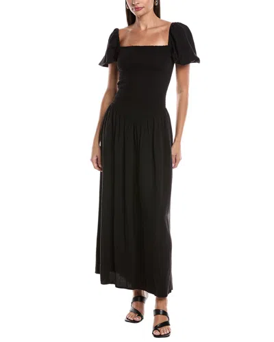 Opt O.p.t. Nan Linen-blend Maxi Dress In Black