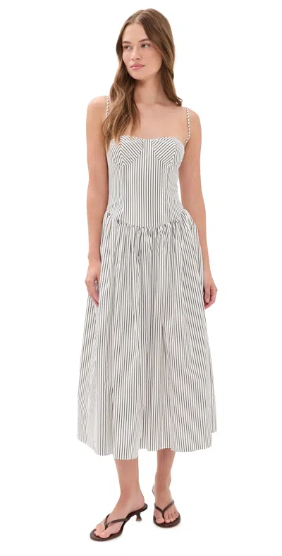 Opt O. P.t Ava Dress Cream Brown Stripe In Gray