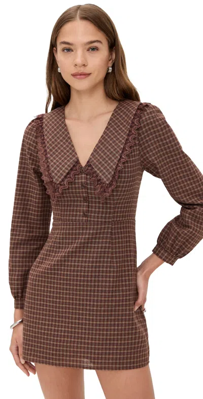 Opt O. P.t Rosalind Mini Dress Brown Plaid