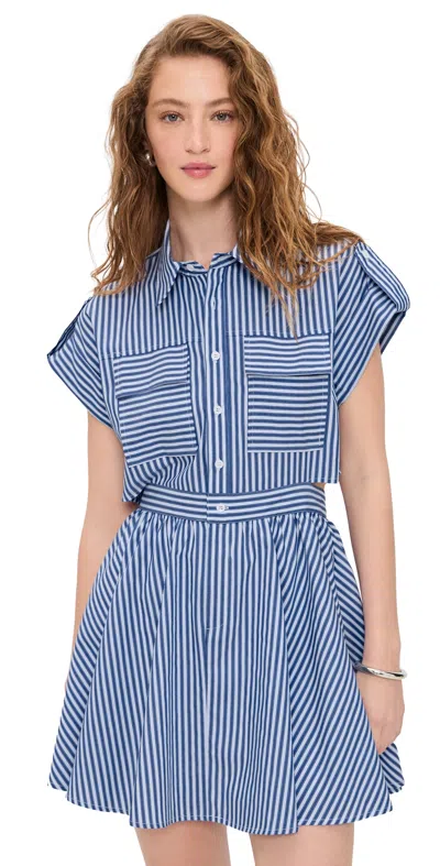 Opt O. P.t Rowe Dress Navy Stripe In Blue
