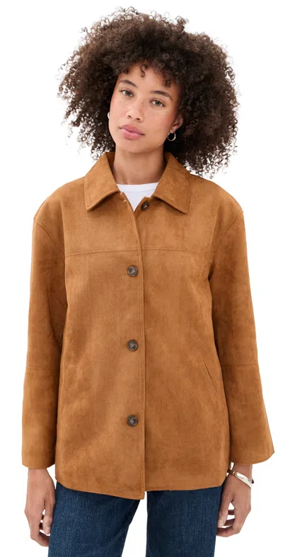 Opt O. P.t Vrinda Faux Suede Jacket Camel