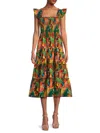 OPT O. P.T WOMEN'S LAZY AFTERNOON TROPICAL PRINT MIDI DRESS