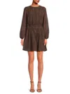 Opt O. P.t Women's Print Smocked Minidress In Navy Brown