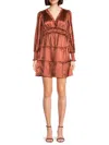 Opt O. P.t Women's Tianna Ruffled Smocked Mini Dress In Rust