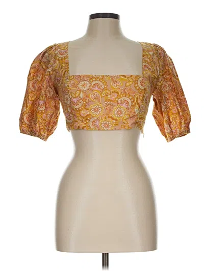 Pre-owned Opt Short Sleeve Blouse In Orange