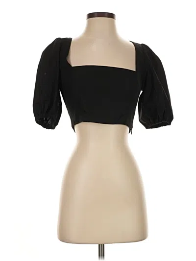Pre-owned Opt Short Sleeve Top Black Sweetheart Neckline Tops