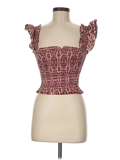 Pre-owned Opt Sleeveless Top Pink Strapless Neckline Tops
