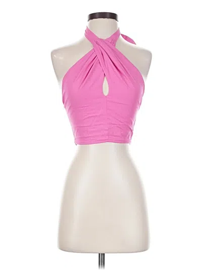 Pre-owned Opt Tank Top Pink Halter Neckline Tops