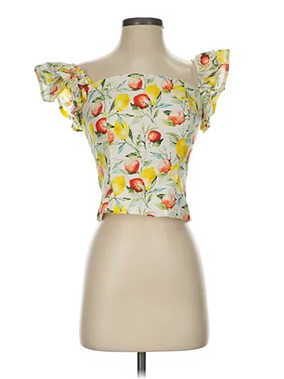 Pre-owned Opt Tube Top Yellow Strapless Neckline Tops