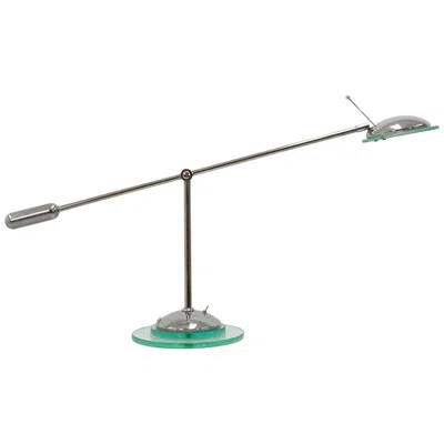 Pre-owned Optelma Desk Lamp, Chrome And Glass, Modern Design, Switzerland, 1978 In Transparent