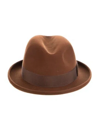 Pre-owned Optimo Brown Wool Felt Fedora Hat W/ Tags