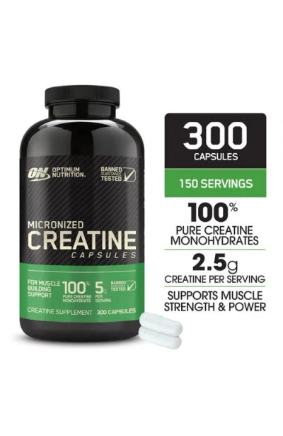 Optimum Nutrition Micronized Creatine Monohydrate Capsules, Keto Friendly, 2500mg, 300 Capsules In Transparent