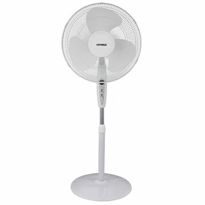 Optimus 16 In. Oscillating Stand Fan With Remote Control 16 In. Oscillating Stand Fan With Remote Control In White