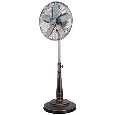 Optimus 16 Inch Retro Oscillating Stand Fan With Oil Rubbed Bronze Finish In Black
