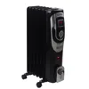 Optimus Digital 7 Fins Oil Filled Radiator Heater With Timer In Black