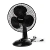 Optimus Impress 12 Inch 3 Speed Oscillating Table Fan- Black In Black