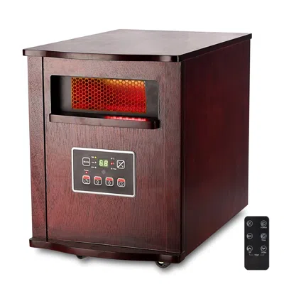 Optimus Infrared Quartz Heater With Remote In Brown