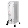 Optimus Portable 7 Fins Oil Filled Radiator Heater With Timer In White