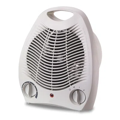Optimus Portable Fan Heater With Thermostat In White