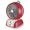 Optimus Retro Design Oscillating Fan Heater In Red