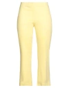 Options Woman Pants Pastel Yellow Size L Viscose, Polyamide, Elastane