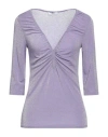 Options Woman Sweater Mauve Size M Viscose, Polyester, Polyamide, Elastane In Purple