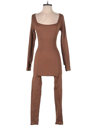 Pre-owned Oqq Jumpsuit In Brown