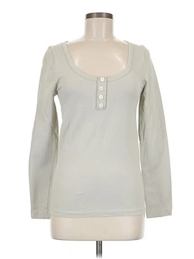 Pre-owned Oqq Long Sleeve Henley Shirt In Gray