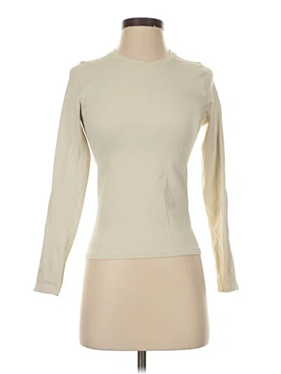 Pre-owned Oqq Long Sleeve Top Ivory Turtleneck Tops In White