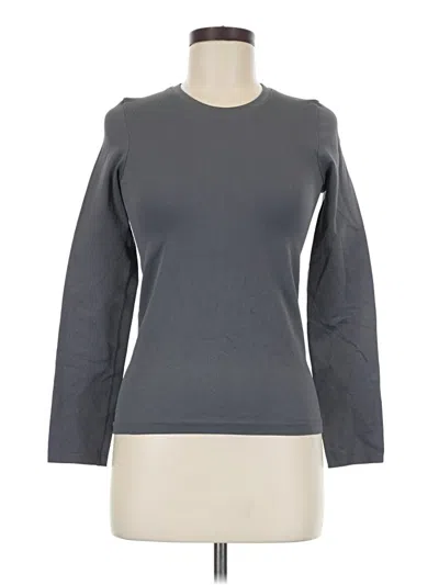 Pre-owned Oqq Long Sleeve T-shirt In Gray