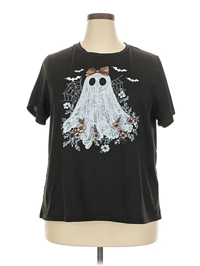 Pre-owned Oqq Short Sleeve T-shirt In Black