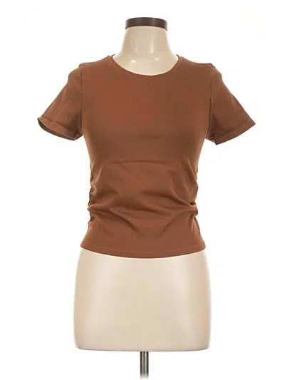 Pre-owned Oqq Short Sleeve T-shirt In Brown