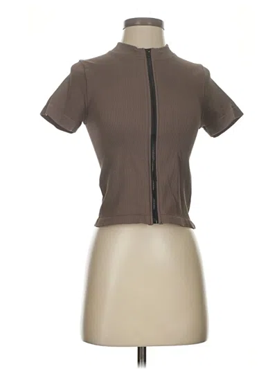 Pre-owned Oqq Short Sleeve Turtleneck In Brown