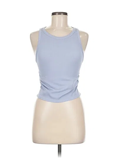 Pre-owned Oqq Tank Top Blue Halter Neckline Tops