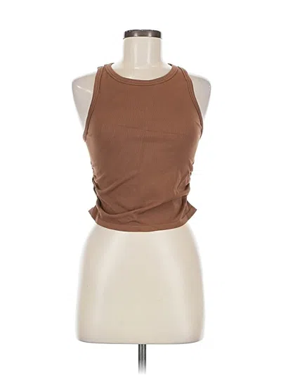 Pre-owned Oqq Tank Top Brown Halter Neckline Tops