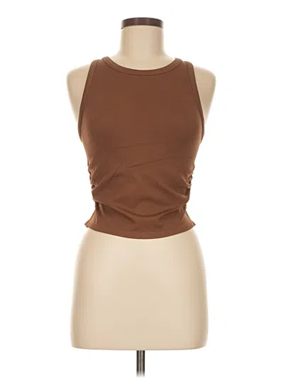 Pre-owned Oqq Tank Top Brown Halter Neckline Tops