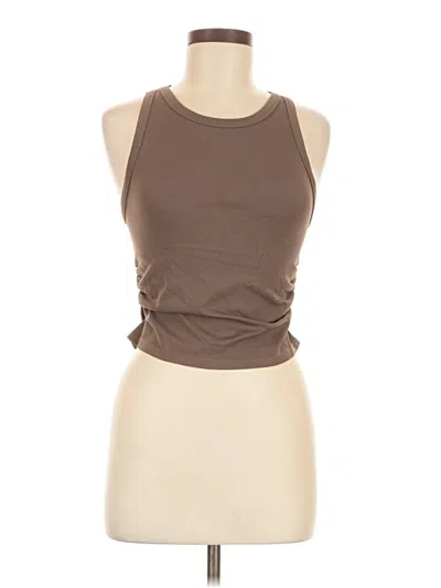 Pre-owned Oqq Tank Top Brown Halter Neckline Tops