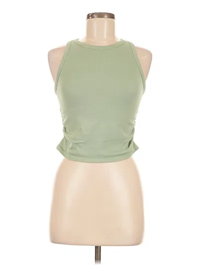 Pre-owned Oqq Tank Top Green Halter Neckline Tops