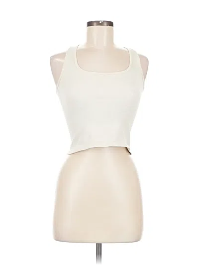 Pre-owned Oqq Tank Top Ivory Halter Neckline Tops In White