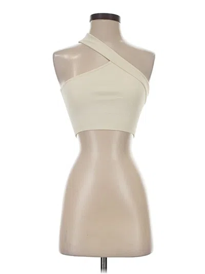 Pre-owned Oqq Tank Top Ivory Strapless Neckline Tops In White