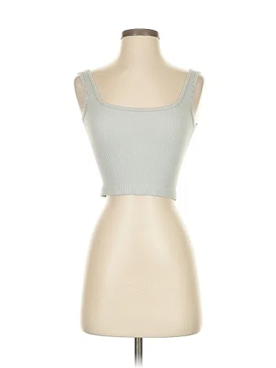 Pre-owned Oqq Tank Top Silver Strapless Neckline Tops
